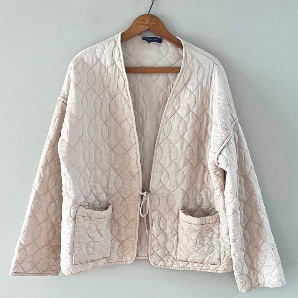 Cecile Wang Quilted Tie-front Jacket, o/s, EUC